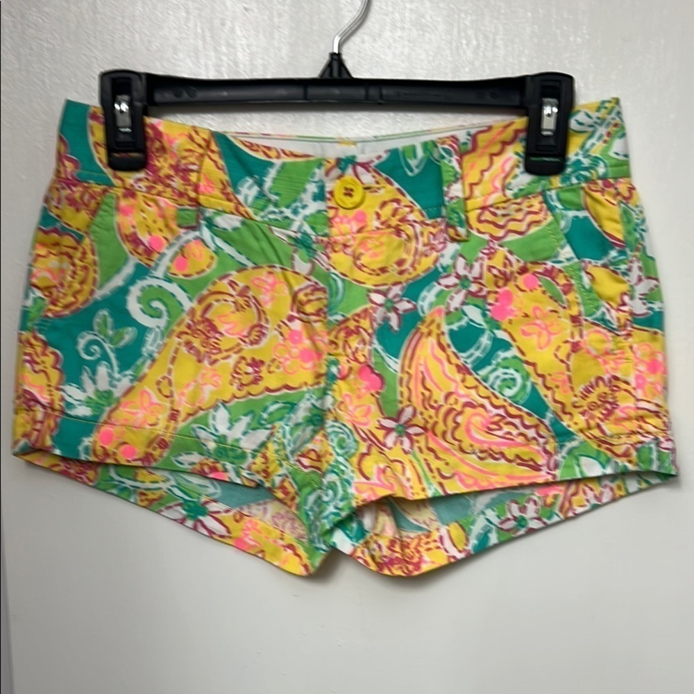 Lilly Pulitzer, Walsh "Pop Goes The Lemur" Paisley Short, Sz. 00, Like New